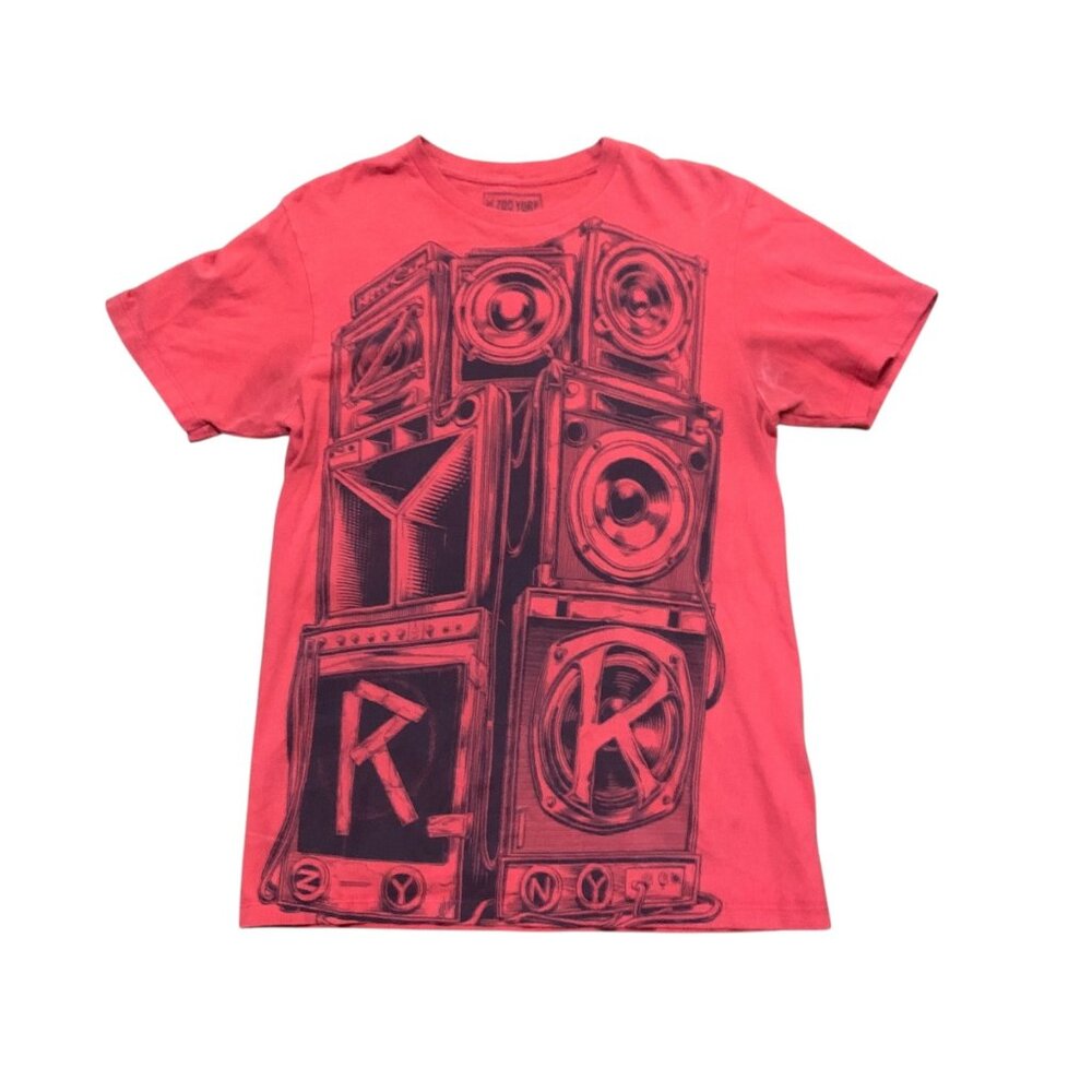 VTG‎ Zoo York Unisex Y2K T-Shirt Red Black Graphics Sz M